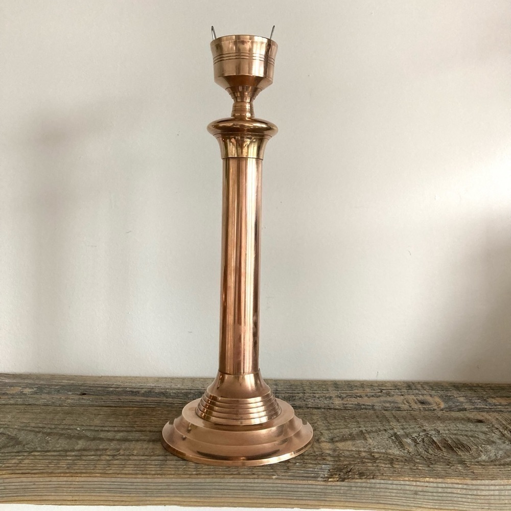 Brass candlestick tall round base